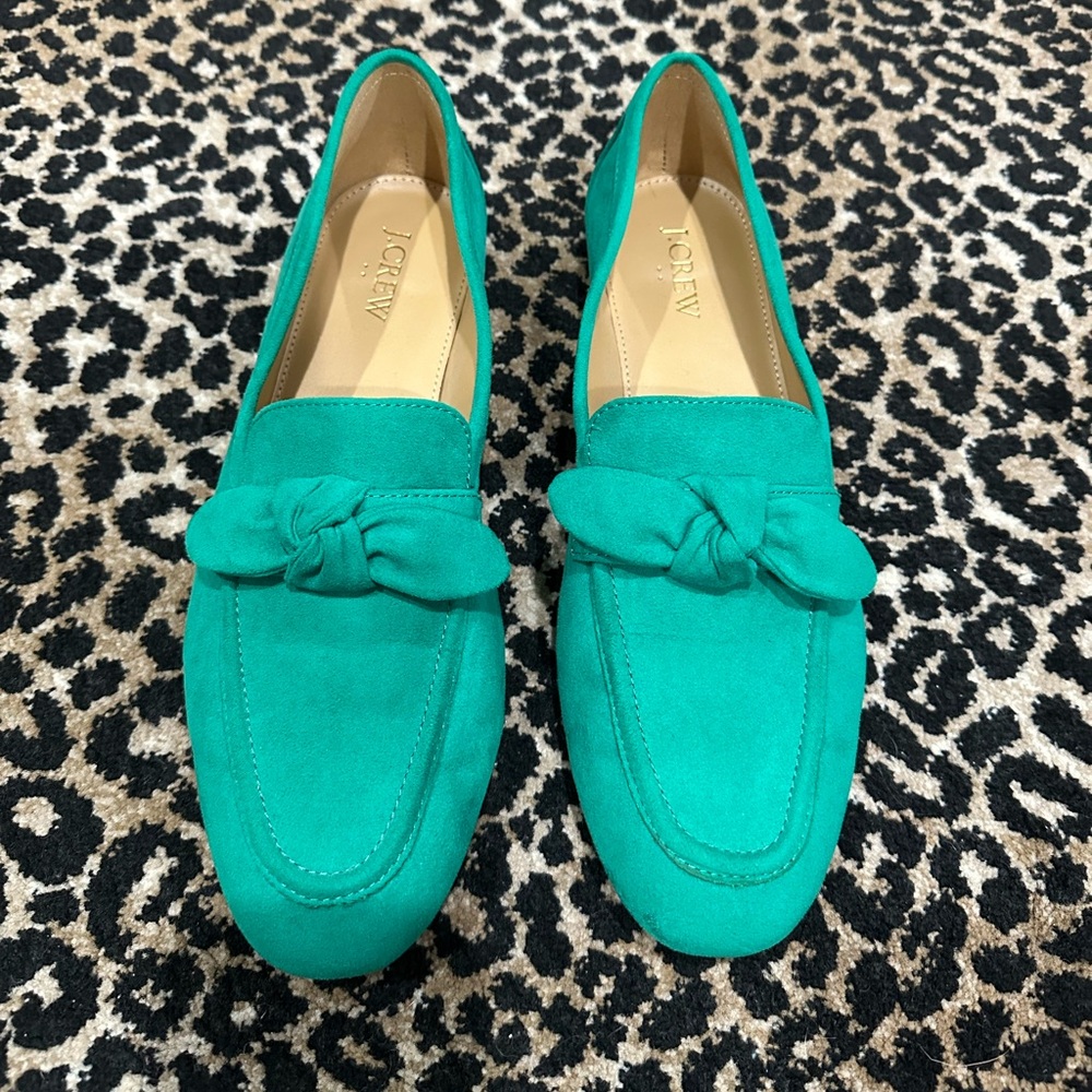 J. Crew Factory Suede Bow Loafers